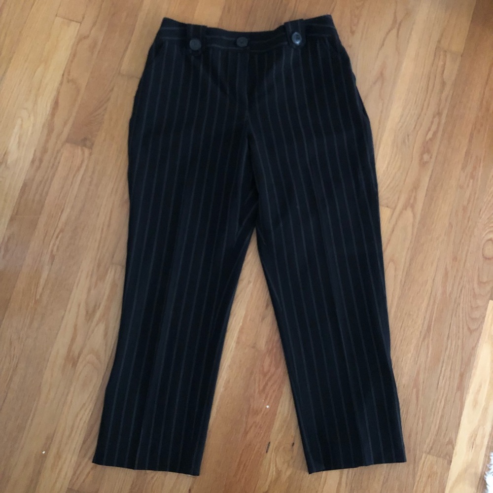 Cute ankle length pinstripes black pant